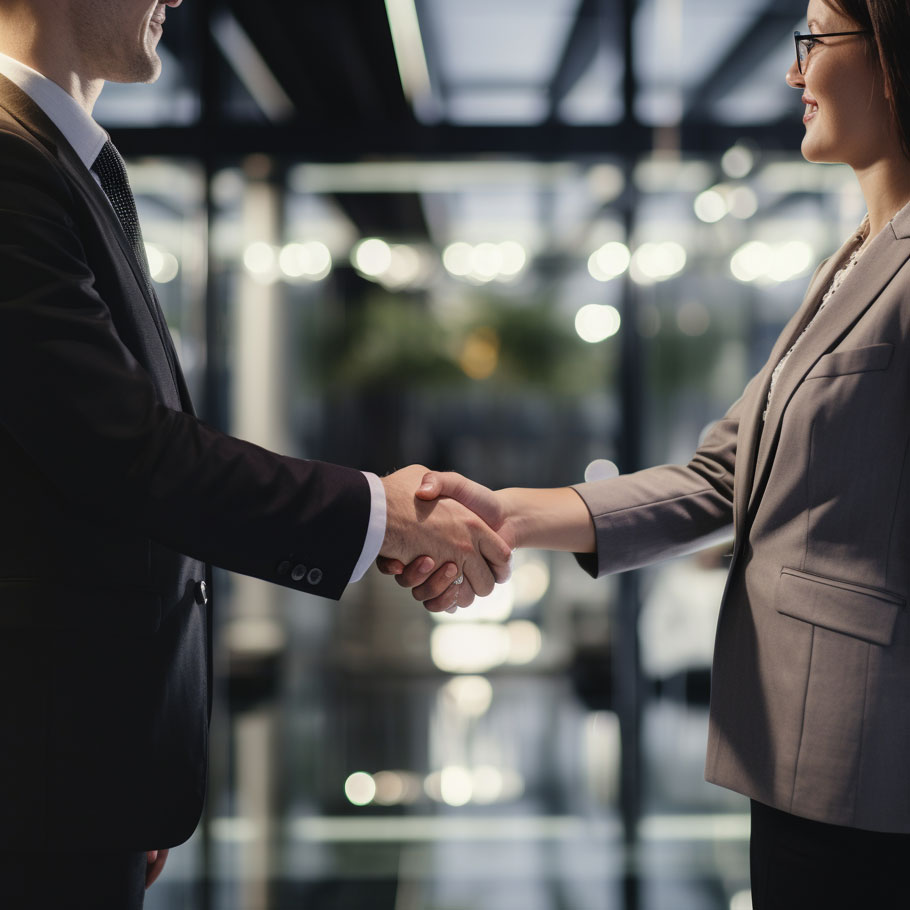 Vista Del Apreton De Manos Profesional Entre Gente De Negocios 1